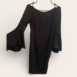Bardot Black Asymmetrical Off-Shoulder Dress